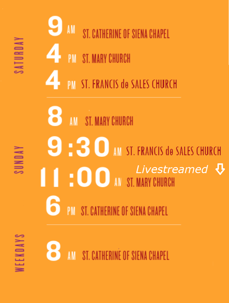 Summer Mass Schedule 2025